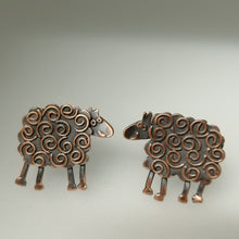 Load image into Gallery viewer, Sheep cuff links in a copper finish handmade by Sharon McSwiney
