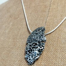 Load image into Gallery viewer, Oxidised silver beach find fragment pendant necklace by Sharon McSwiney St Ives in gift box
