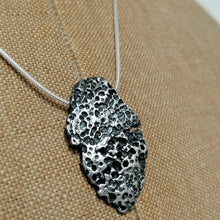 Load image into Gallery viewer, Oxidised silver beach find fragment pendant necklace by Sharon McSwiney St Ives in gift box
