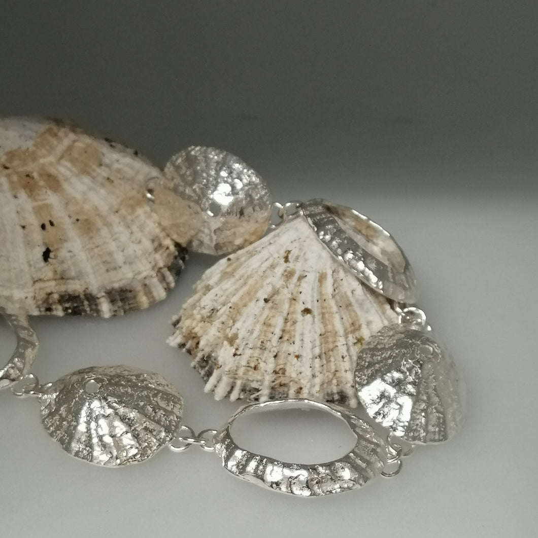 cornish coast silver bracelet handmade by Sharon McSwiney