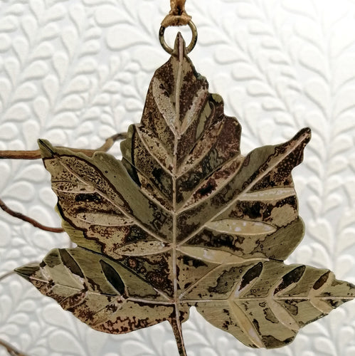 Large sycamore leaf decoration handmade by Sharon McSwiney 