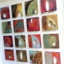 Load image into Gallery viewer, 16 Textured metalwork squares individually handmade by Sharon McSwiney
