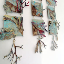 Load image into Gallery viewer, Triple seaweed panel in copper &amp; brass handmade by Sharon McSwiney
