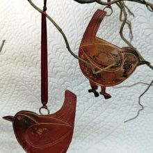 Load image into Gallery viewer, Jenny wren bird decoration in copper handmade by Sharon McSwiney 
